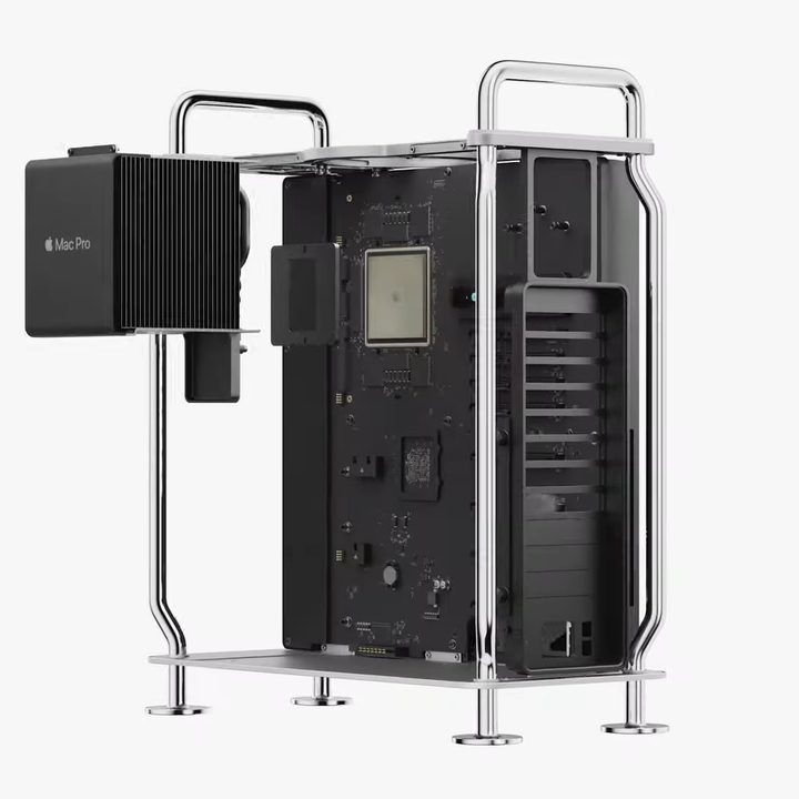 A blown up view of Apple's 2023 Mac Pro.