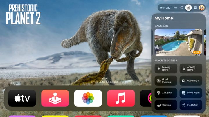 Apple TV control center.