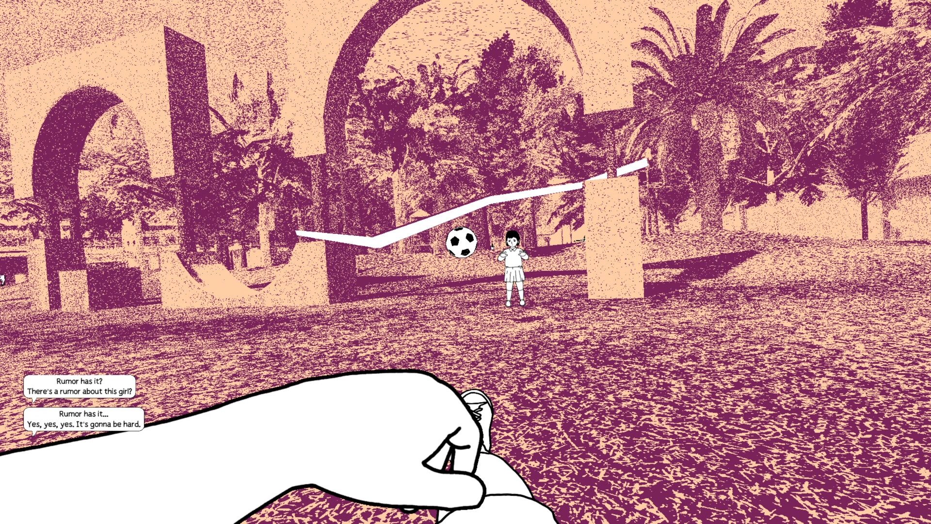 Julien kicking a soccer ball in Despelote.