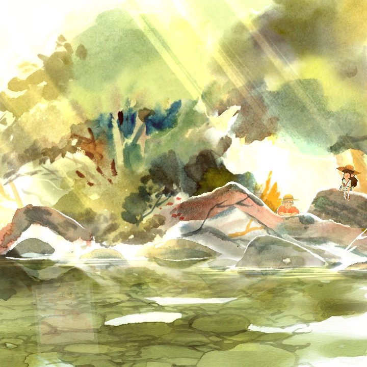 Mimi and Nora sit in a forest in Dordogne.
