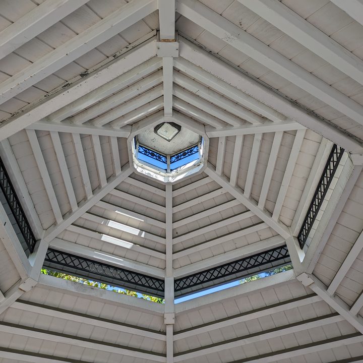 Gazebo ceiling taken with Google Pixel 7a main camera