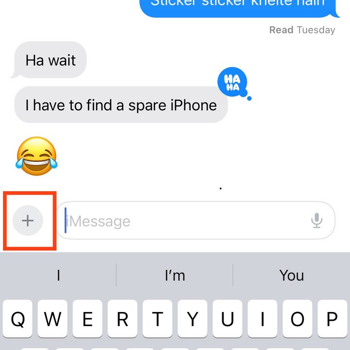 Open any chat in iMessage – prefarably the one where you want to send the new sticker.