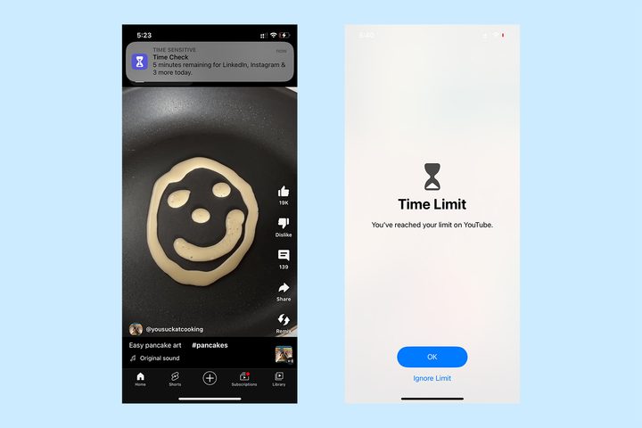 App Limit expired notification on iOS 16.5.