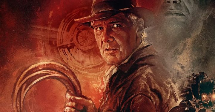 Indy raises his whip in Indiana Jones and the Dial of Destiny.