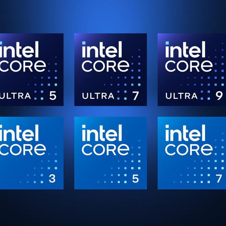 Intel's new naming convention shown on badges.