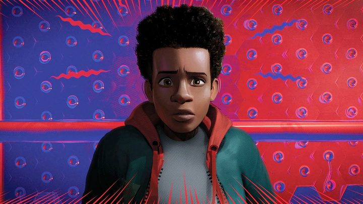 Miles looks bewildered in Spider-Man: Into the Spider-Verse.