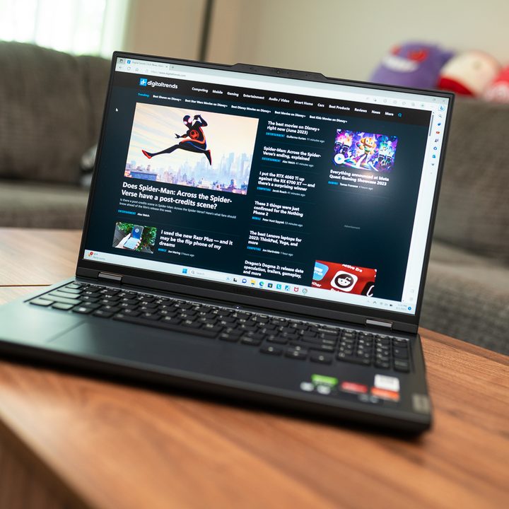 Lenovo Legion Pro 5 with the Digital Trends website.