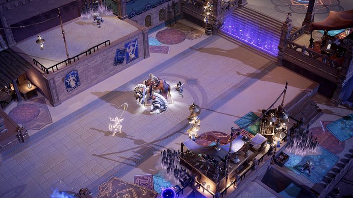 Remnants attack a shielded enemy in Lysfanga: The Time Shift Warrior.