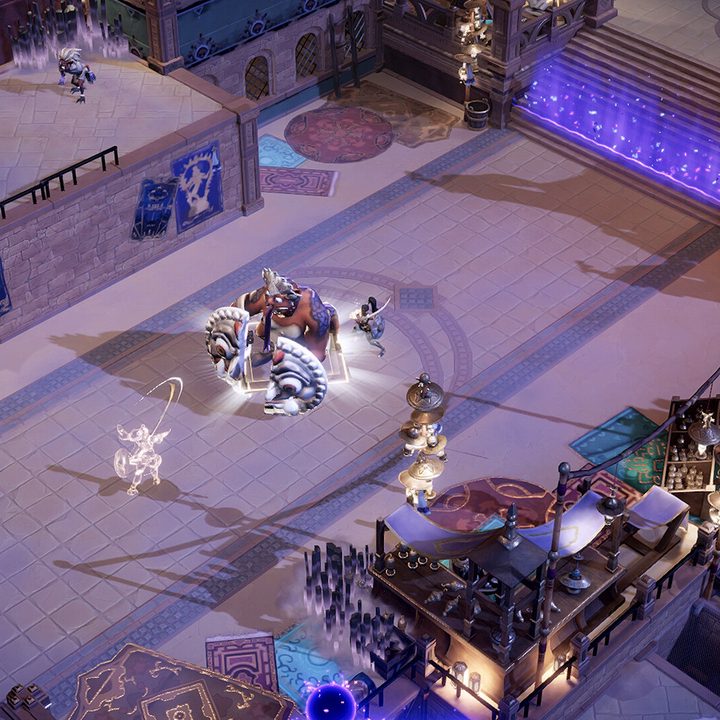Remnants attack a shielded enemy in Lysfanga: The Time Shift Warrior.