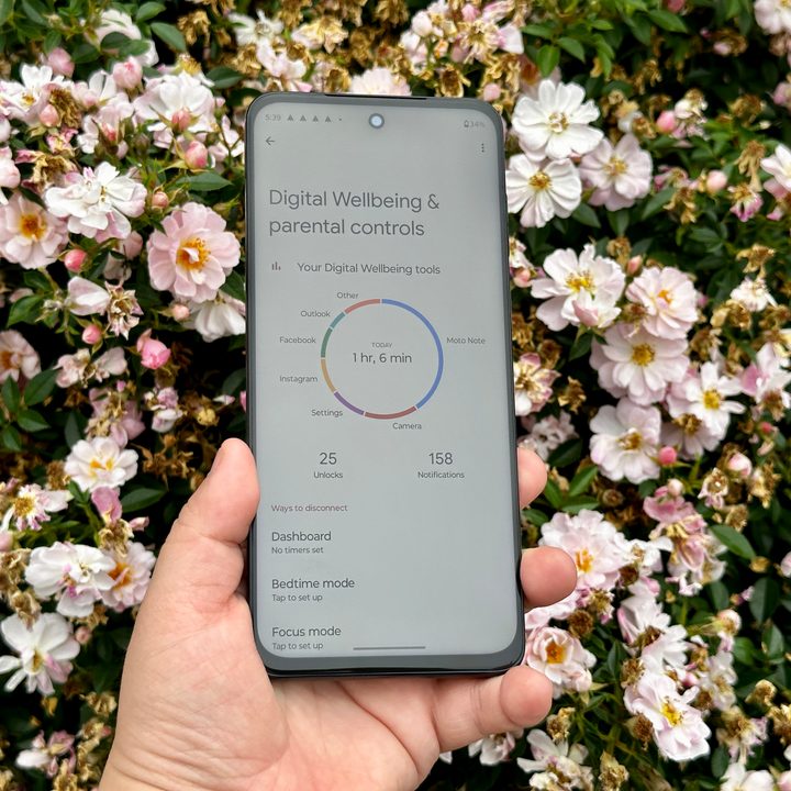 Moto G Stylus 5G 2023 digital wellbeing app.