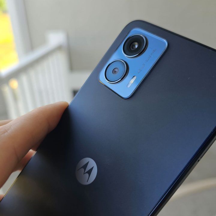 The back of the Moto G 5G showing off its cameras.