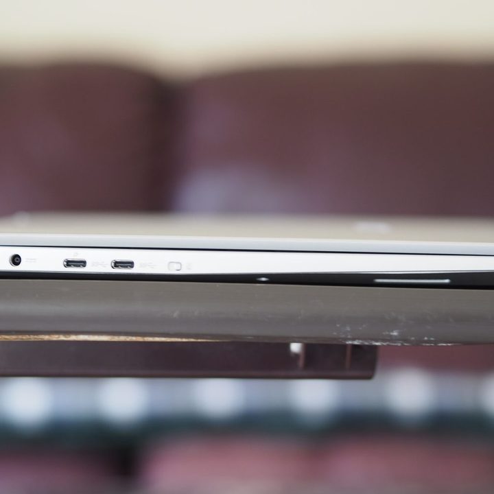MSI Prestige 16 Studio left side view showing ports.