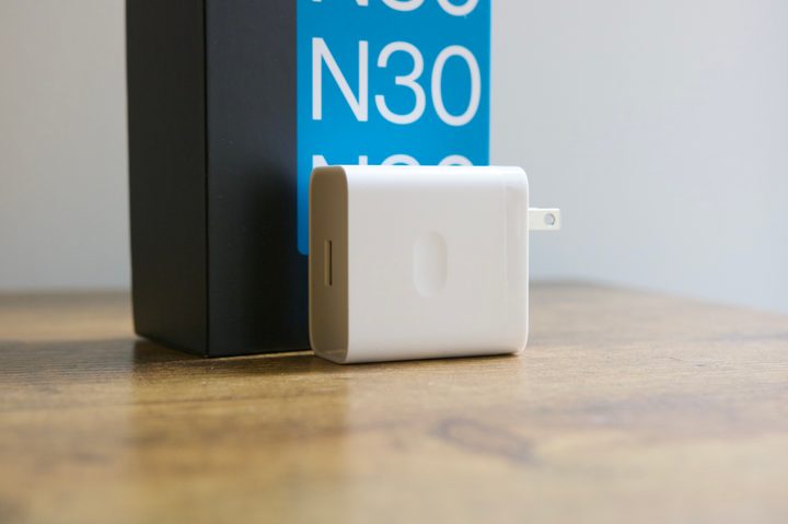 Box and charger for the OnePlus Nord N30 5G.
