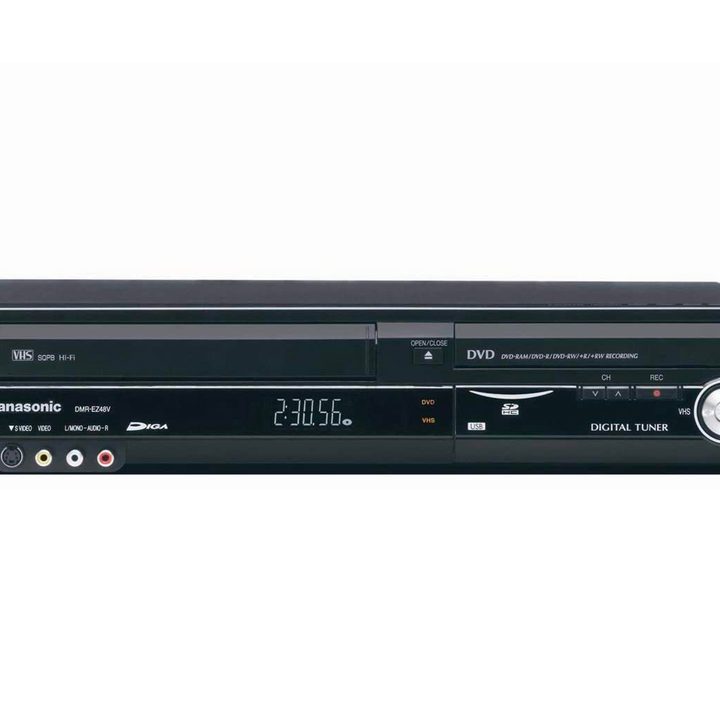 The Panasonic DMR EZ48VP K VHS to DVD recorder.