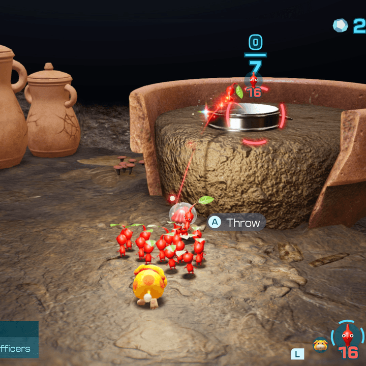 Red Pikmin pick up a treasure in Pikmin 4.