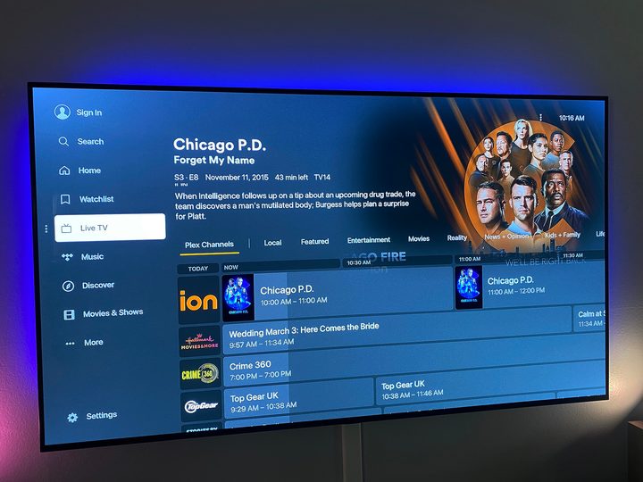 Live free channels on Plex.