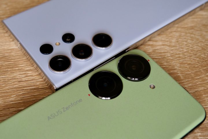 The cameras on the Asus Zenfone 10 and the Samsung Galaxy S23 Ultra.