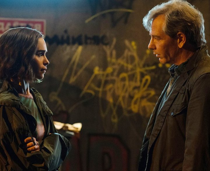 Two people look at each other in Secret Invasion.