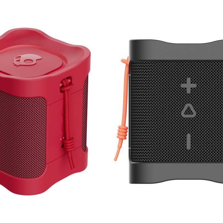 Skullcandy Terrain Mini portable Bluetooth speaker in red and black color.