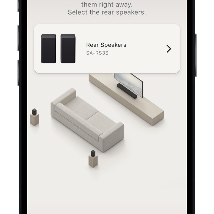 Sony Home Entertainment Connect app surround speaker set up.