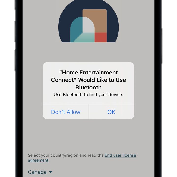 Sony Home Entertainment Connect app Bluetooth pairing.