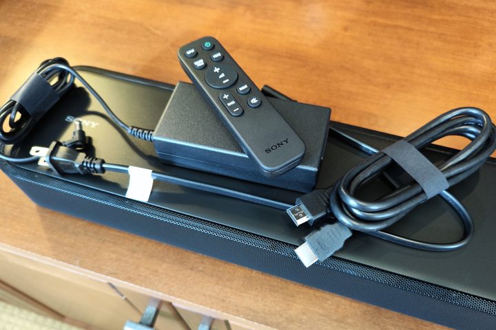 Sony HT-S2000 with accessories.