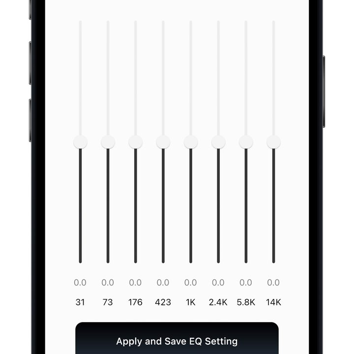 Between 3ANC app for iOS, custom EQ screen.
