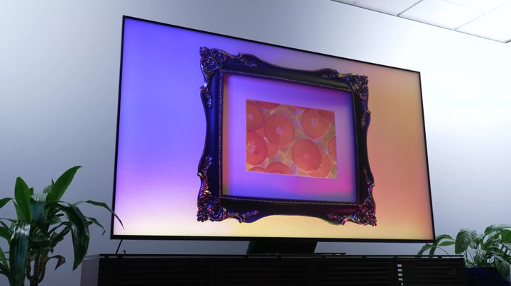 A still image of a painting in a frame on a TCL QM8.