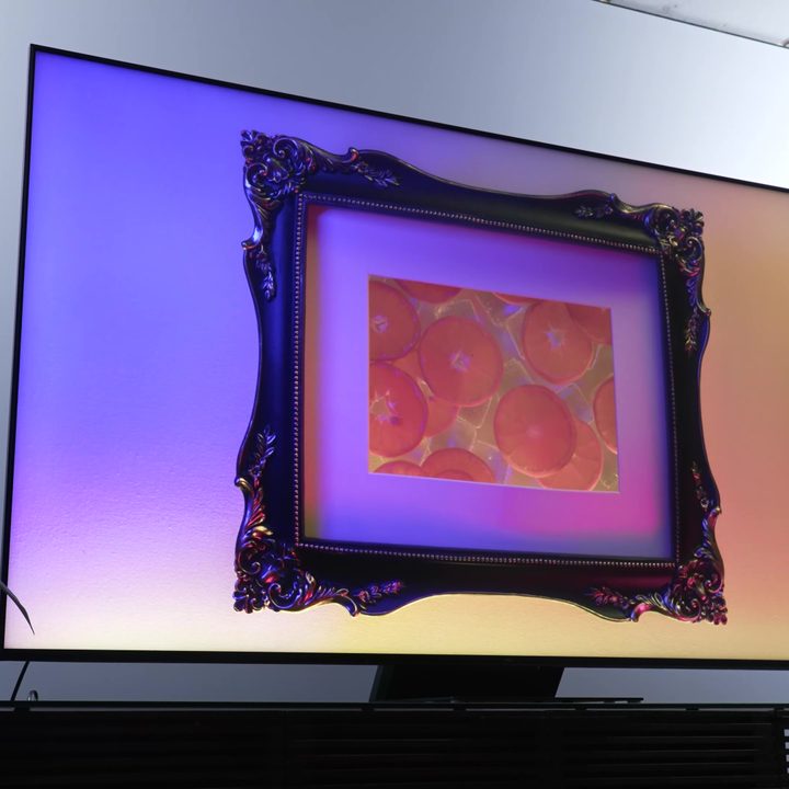 A still image of a painting in a frame on a TCL QM8.
