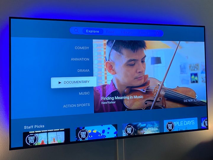 The Vimeo app on Apple TV.