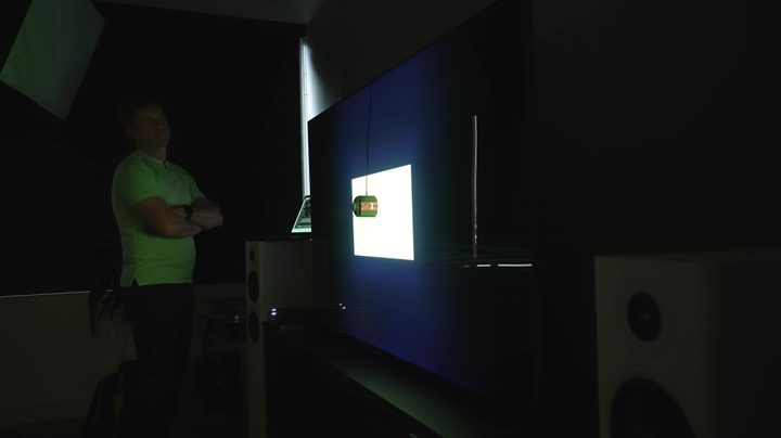 Brightness measurement being taken on a Sony Bravia X93L Mini-LED TV.