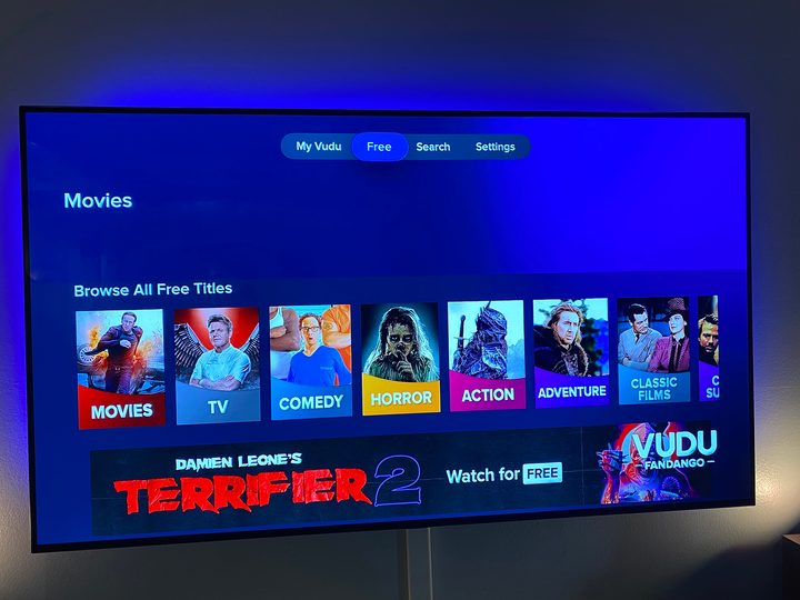 Vudu on a TV.