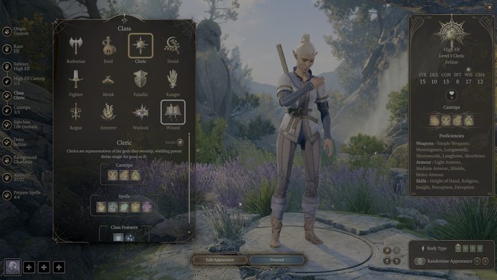 An elf bard in Baldur's Gate 3.