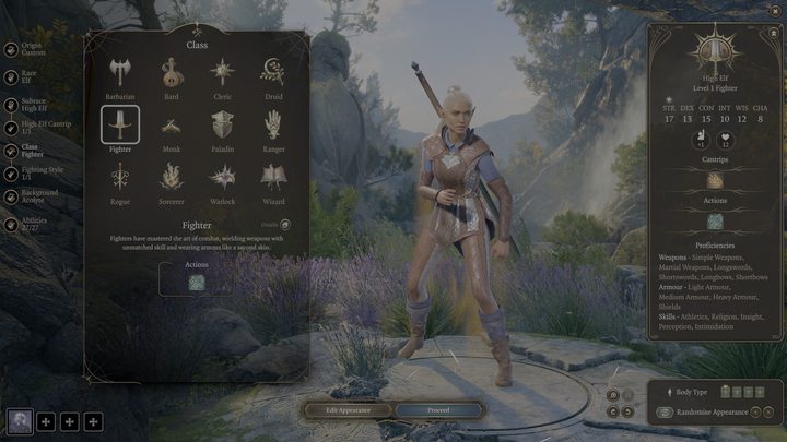 A fighter in Baldur's Gate 3.