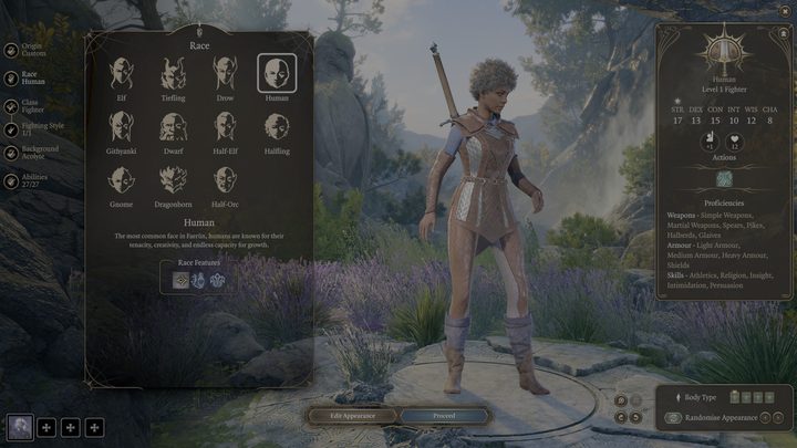 A human in Baldur's Gate 3.
