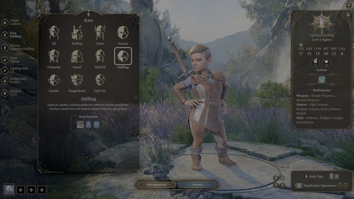 A halfling in Baldur's Gate 3.