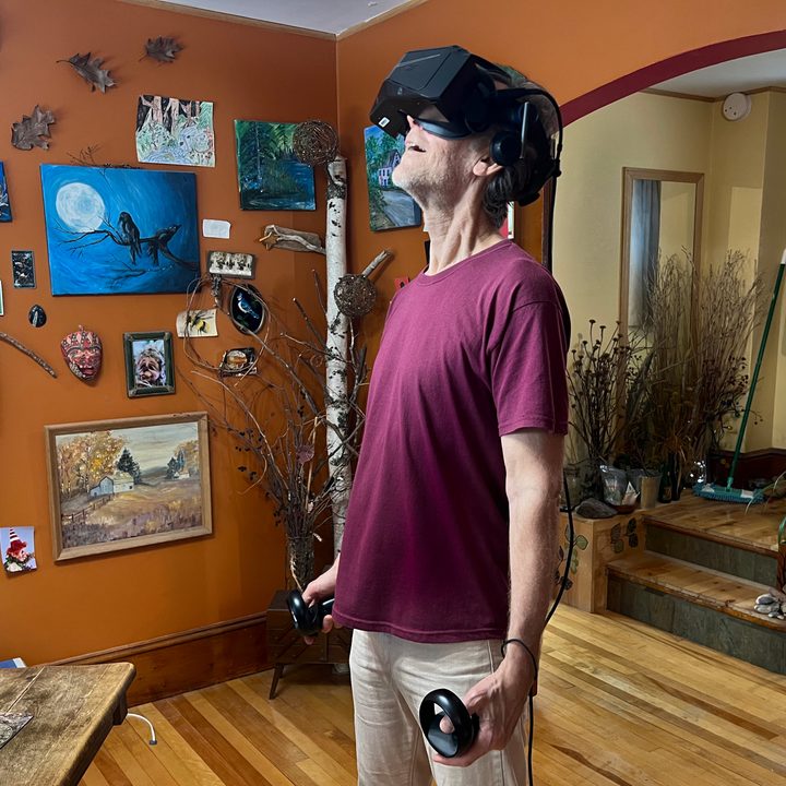 Alan enjoys the Pimax Crystal's crisp visuals.