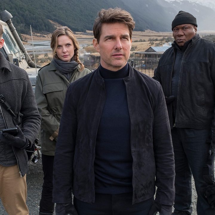Benji, Ilsa, Ethan, and Luther stand together in Mission: Impossible - Fallout.