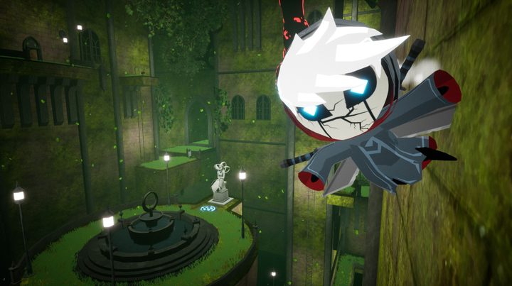 Blue Fire's main character runs on a wall.