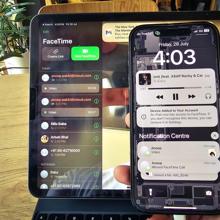 Synced call alerts.