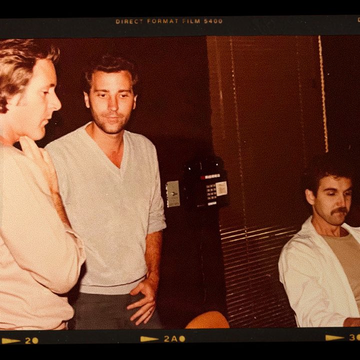 Pat McBride and Dana Walden stand in a studio.