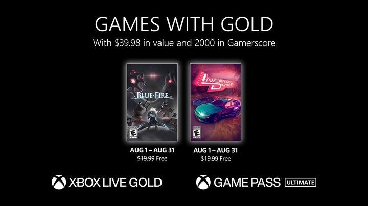 Blue Fire and Intertial Drift Games With Gold key art.