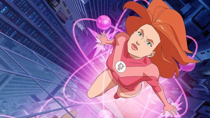 Atom Eve in a promo poster for Invincible.