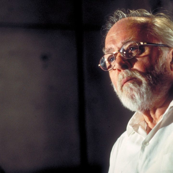 Richard Attenborough looks concerned.
