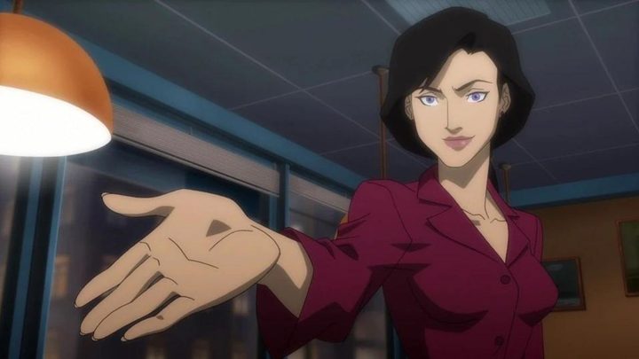 Lois Lane reaching out in the animated movie Justice League: Throne of Atlantis.