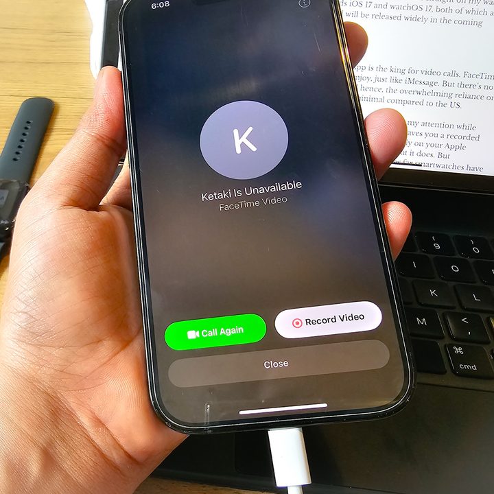 FaceTime video message feature.