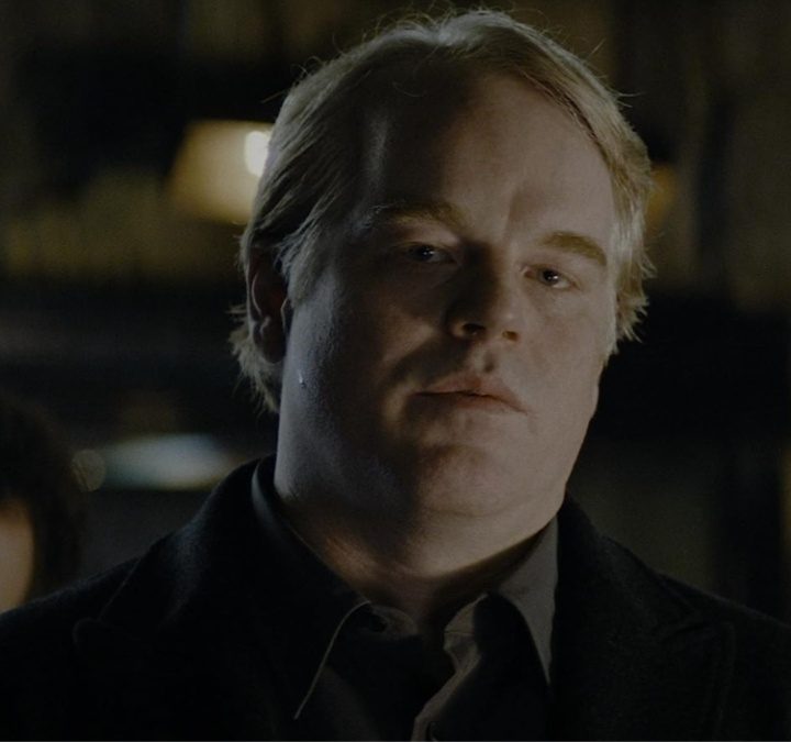 Philip Seymour Hoffman stands and stares in Mission: Impossible 3.