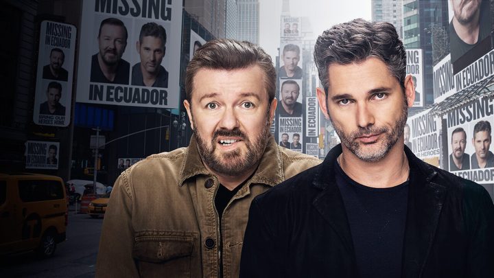 Ricky Gervais and Eric Bana in a poster for Special Correspondents.
