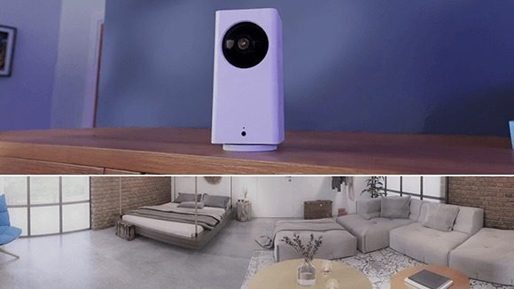 A split image showing the Roku camera on top and its wide FOV on bottom.