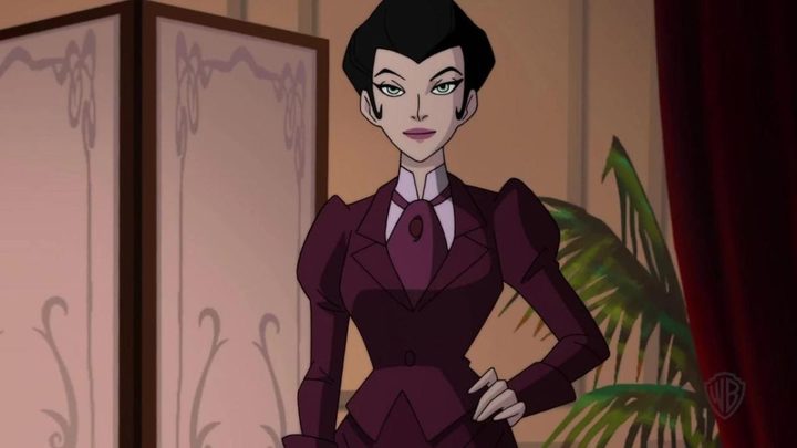 Selina Kyle standing confidently in Gotham by Gaslight.